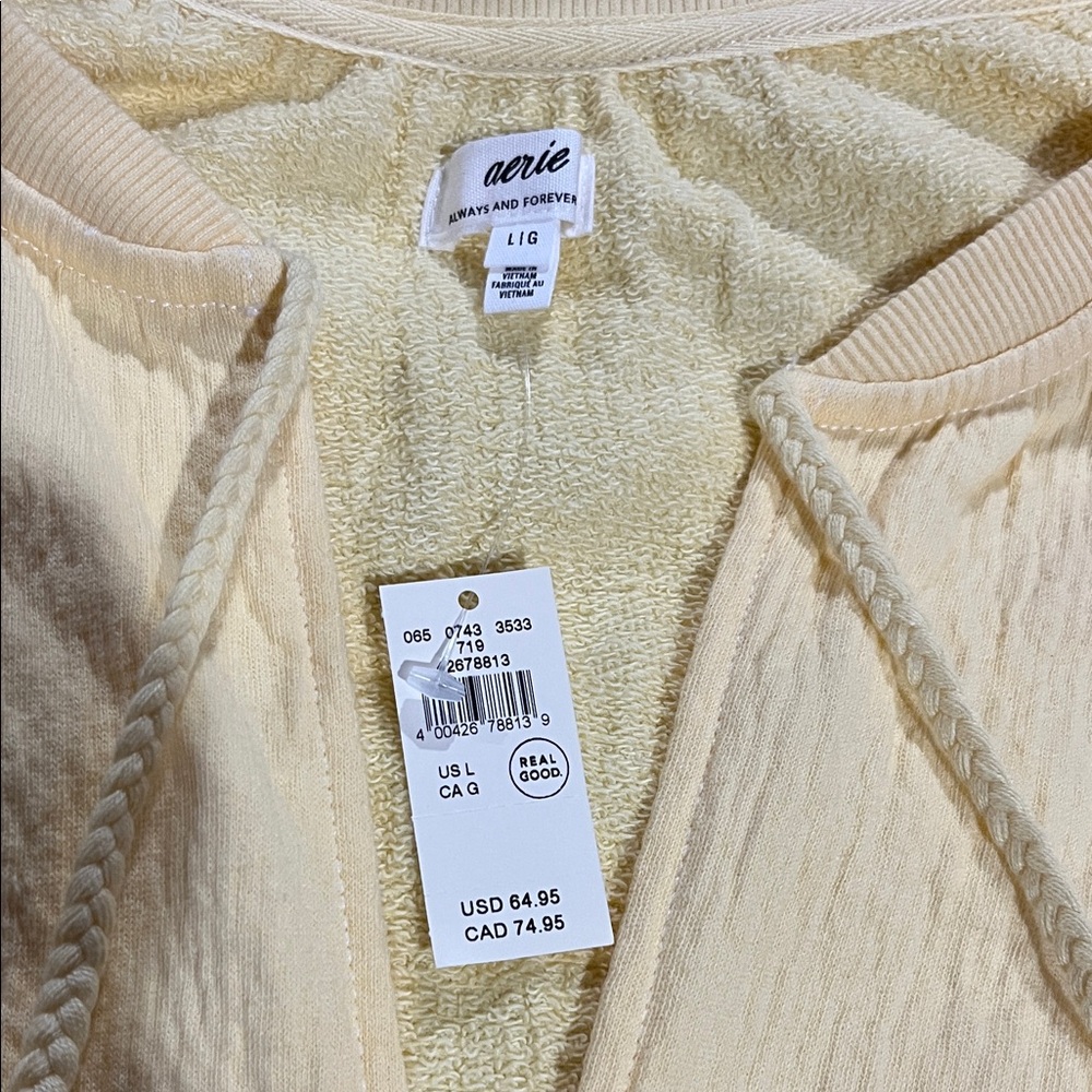 Aerie Women’s  Yellow Long Sleeve Top - Picture 2 of 4
